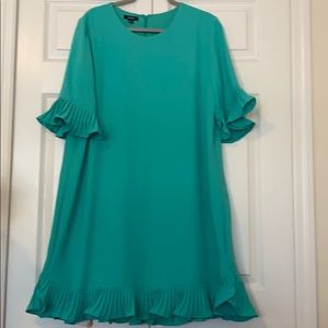 Alfani Teal Ruffle Sleeve Dress